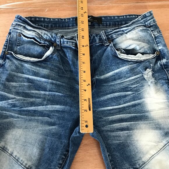 Jordan Craig Sean Legacy Edition Jeans Men Blue 34x32 Distressed Destroyed - Picture 8 of 14